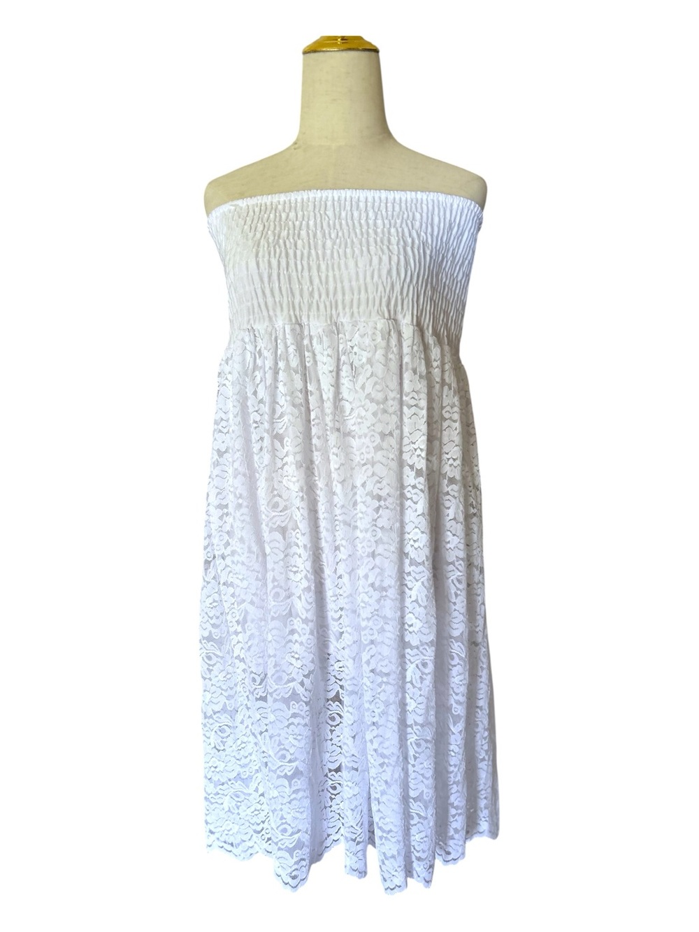 Women’s Convertible White Lace Maxi Skirt - Elegant Women's Summer Skirt - Picture 11 of 14